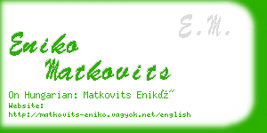 eniko matkovits business card